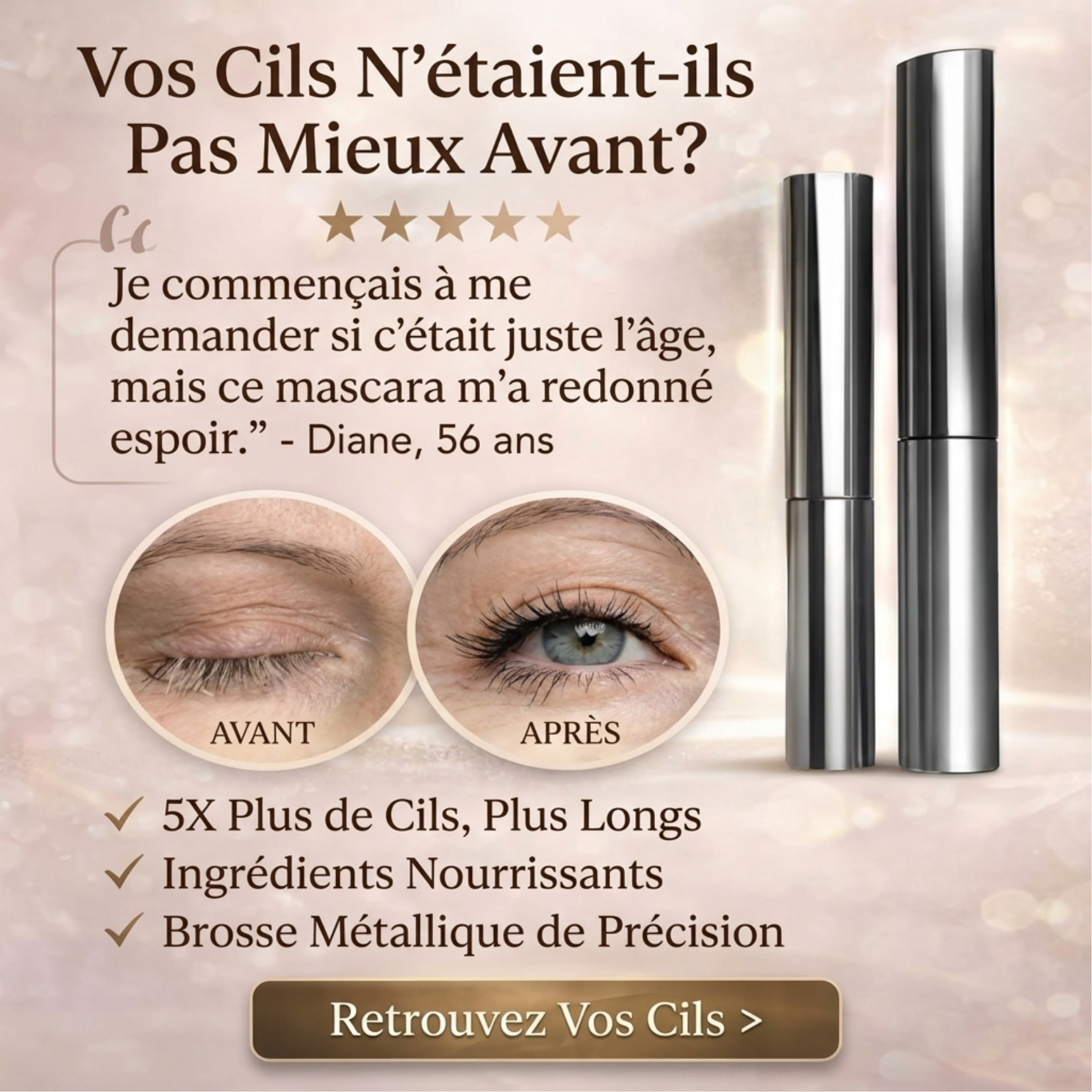 Mascara naturel, effet longueur & soin renforcé