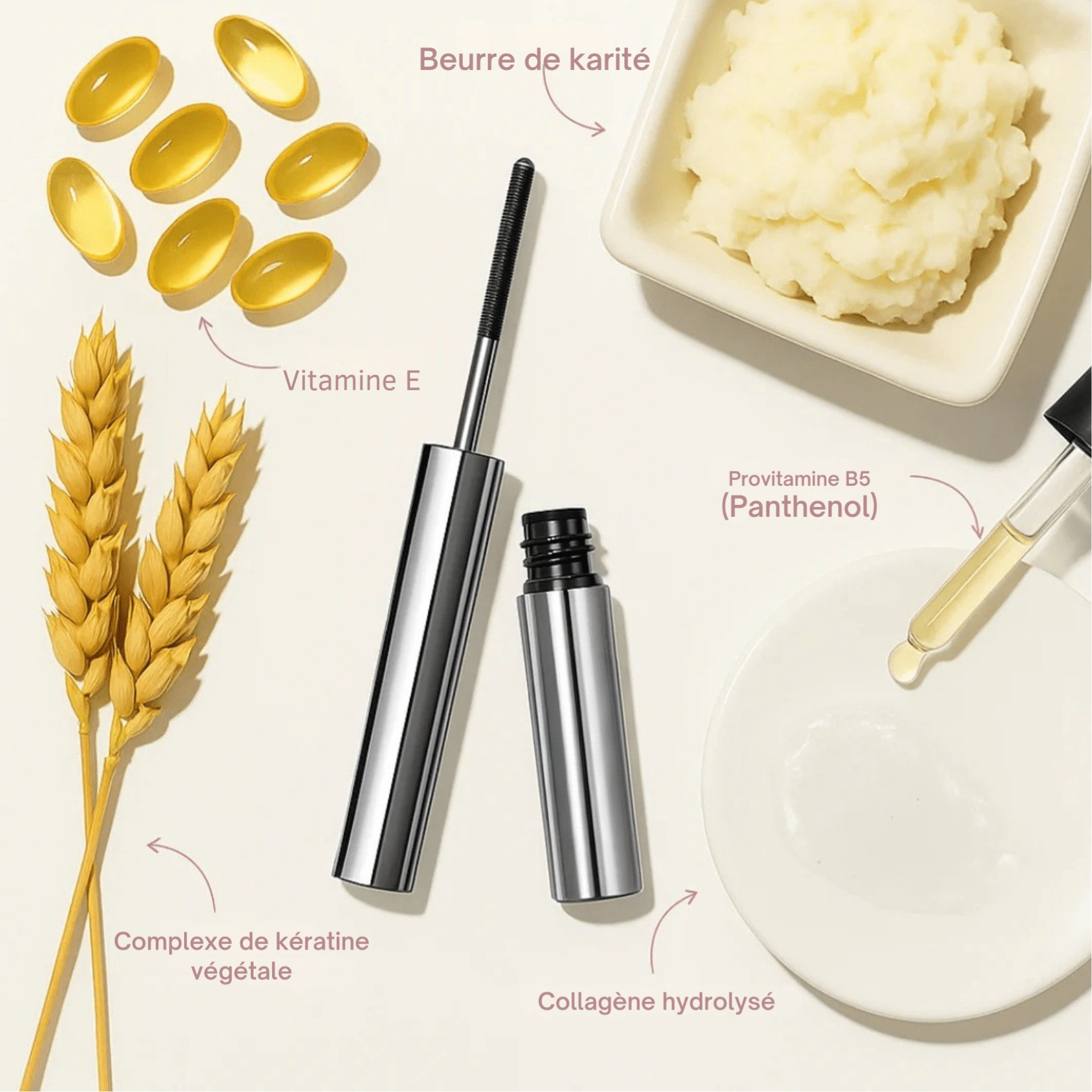 Mascara naturel, effet longueur & soin renforcé