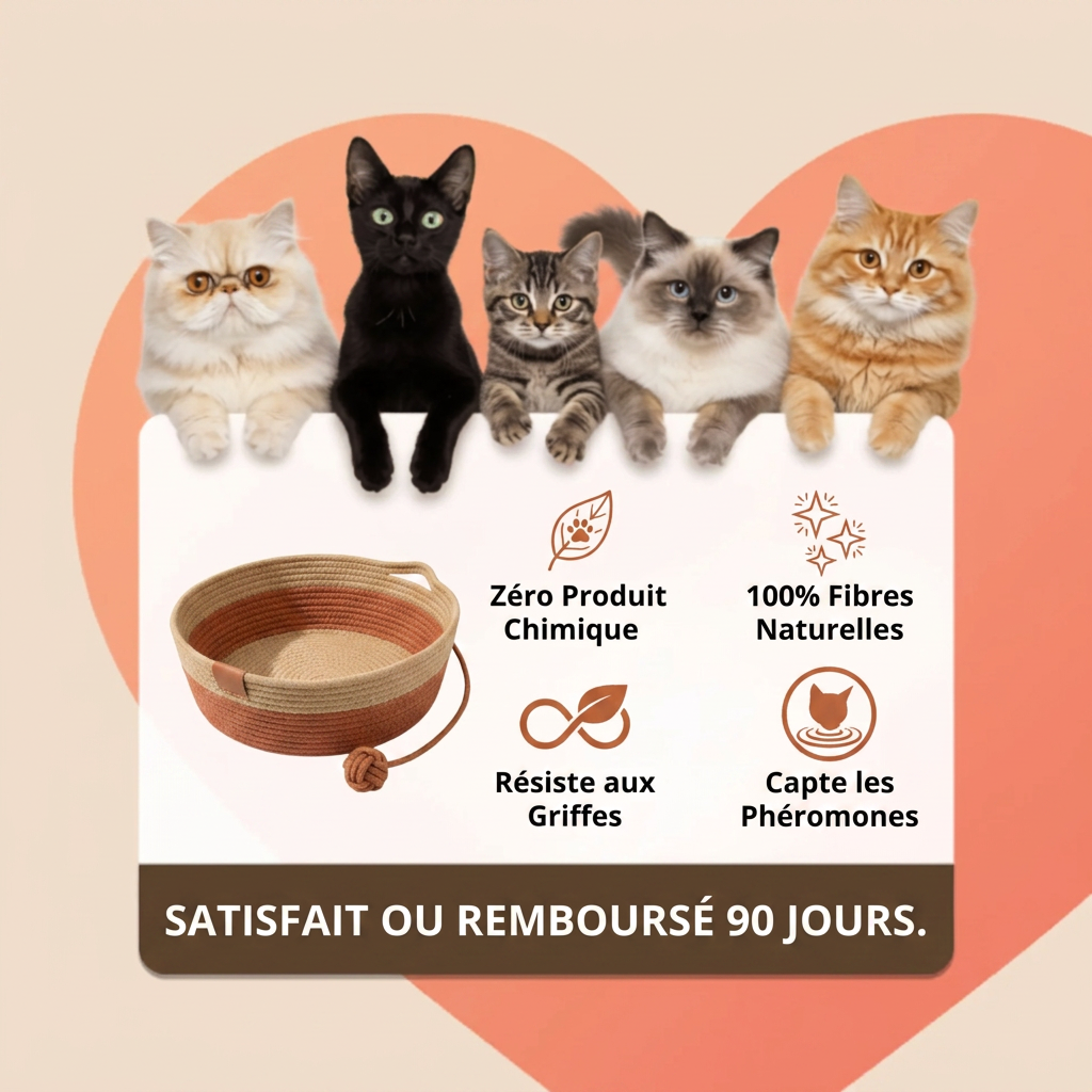 Le Nid du Matou — Lit Apaisant & Griffoir Naturel
