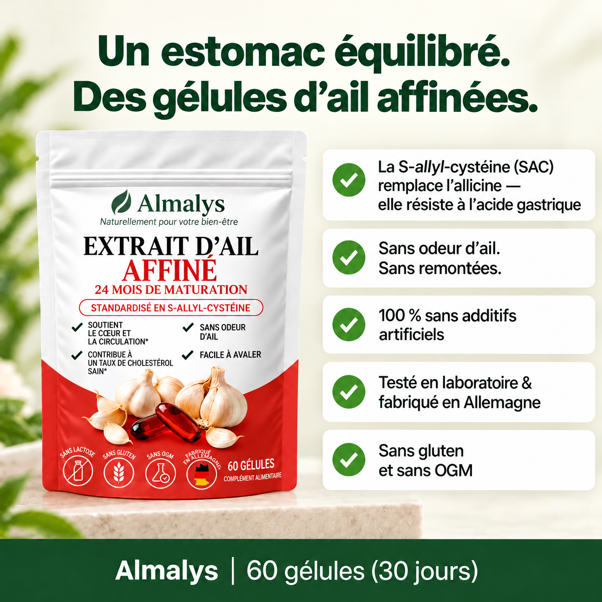 Vusilia Knovita – Extrait d'ail maturé 24 mois avec CoQ10 et vitamine K2