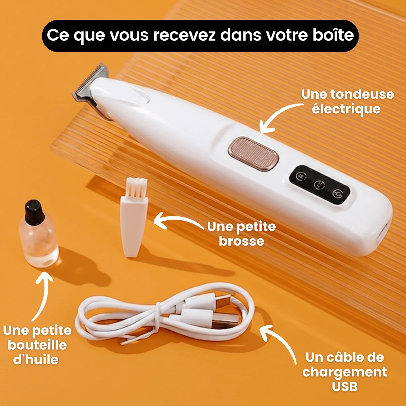 Tondeuse Silencieuse Anti-Nœuds — Pour Chat Poils Longs & Courts