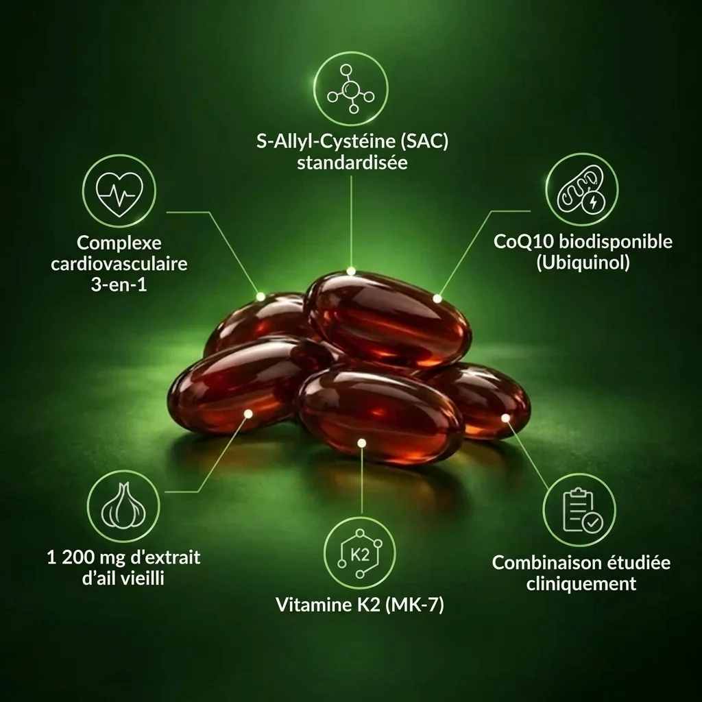 Vusilia Knovita – Extrait d'ail maturé 24 mois avec CoQ10 et vitamine K2